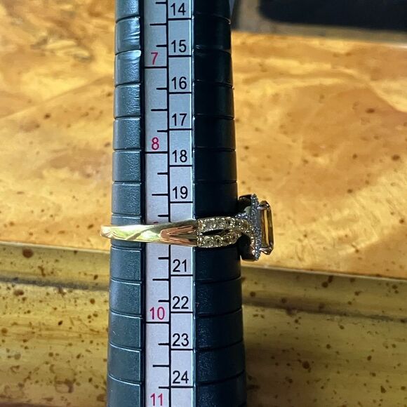 Natural Heliodor (Yellow Beryl) Yellow Sapphire Sterling Silver Ring Size 9 - Picture 7 of 8